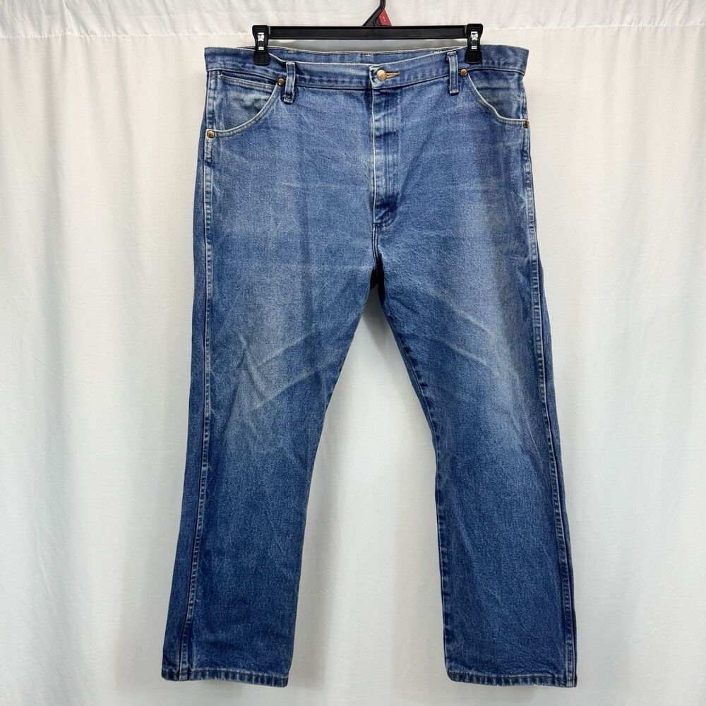 2 Pair Wrangler Jeans Blue Mens 42x30 13MWZ Cowboy Denim Western Faded Workwear